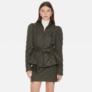 Marie Oliver Raven Quilted Belted Jacket - Army - Size XS - Sold Out Elsewhere